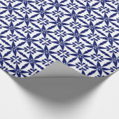 Papier Cadeau Ikat Star Motif - Marine bleu et blanc (Coin)