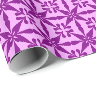 Papier Cadeau Ikat Star Motif - Violet et orchidée