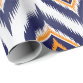 Papier Cadeau Ikat tissu motif tissu ethnique motif tribal ma (Coin rond)