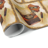 Papier Cadeau Il Est Écrit Motif Vintage (Coin rond)