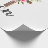 Papier Cadeau Il est Ressuscité Croix Florale Vintage Joyeuses P (Coin)