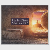 Papier Cadeau Il Est Ressuscité Trois Croix Tombeau Vide Pâques (Plat)