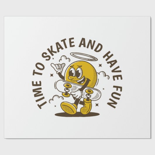 Papier Cadeau Il est temps de patiner (Plat)