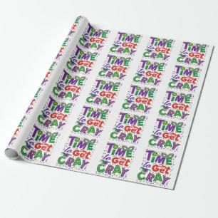 Papier Cadeau Il est temps d'obtenir Cray Crawfish Mardi Gras
