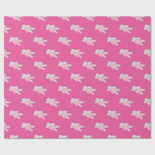 Papier Cadeau illusima Ballerina Hippo rose (Plat)
