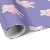 Papier Cadeau illusima Ballerina Hippo violet (Coin rond)