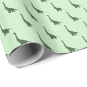 Papier Cadeau illusima Green Dinosaur Noël vert (Coin rond)