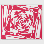 Papier Cadeau Illusion abstraite rouge blanc (Plat)