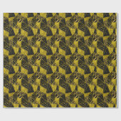 Papier Cadeau Illusion de texture du triangle noir or (Plat)