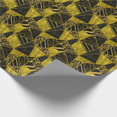 Papier Cadeau Illusion de texture du triangle noir or (Coin)