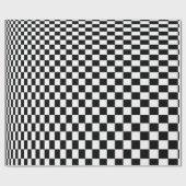 Papier Cadeau Illusion d'optique Damier Noir et Blanc (Plat)