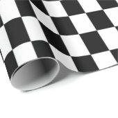 Papier Cadeau Illusion d'optique Damier Noir et Blanc (Coin rond)