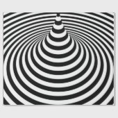 Papier Cadeau Illusion en noir et blanc (Plat)