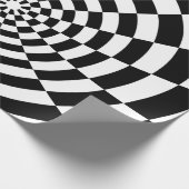 Papier Cadeau Illusion optique à damiers motif spatial (Coin)