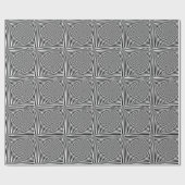 Papier Cadeau Illusion optique : Abstrait géométrique rayé. (Plat)