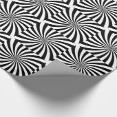 Papier Cadeau Illusion optique Black White Swirl (Coin)