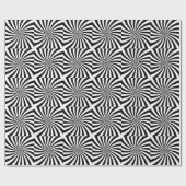 Papier Cadeau Illusion optique Black White Swirl (Plat)