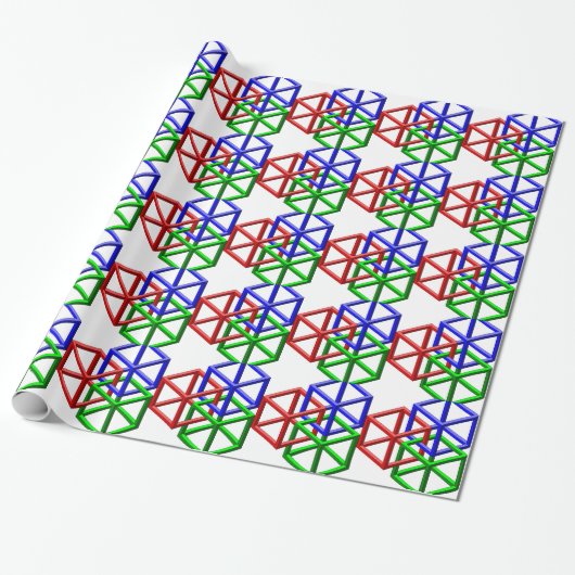 Papier Cadeau Illusion optique de la géométrie impossible de (Déroulé)