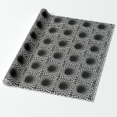 Papier Cadeau Illusion optique trou noir et blanc (Déroulé)
