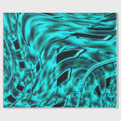 Papier Cadeau Illusion surfacée et tordue, cyan un peu bleuté (Plat)