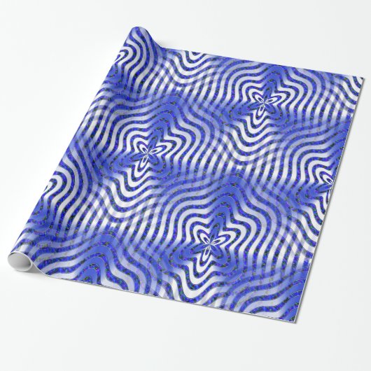 Papier Cadeau Illusions en bleu.... (Déroulé)