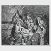 Papier Cadeau Illustrated Christmas Nativity Scene (Plat)