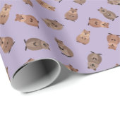 Papier Cadeau Illustrated Quokkas on Light Purple (Coin rond)