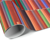 Papier Cadeau Illustration à rayures multicolores (Coin rond)