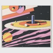 Papier Cadeau Illustration Abstraite de l'espace psychédélique, (Plat)