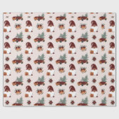 Papier Cadeau Illustration amusante de gnome de Noël (Plat)
