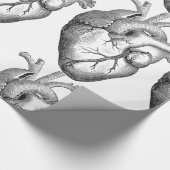 Papier Cadeau Illustration blanche noire simple de coeur (Coin)