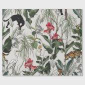 Papier Cadeau Illustration botanique tirée à la main par un Moti (Plat)