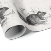 Papier Cadeau Illustration Brown de rats de rat de grange de (Coin rond)