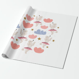 Papier Cadeau Illustration circulaire avec de mignons chiens de
