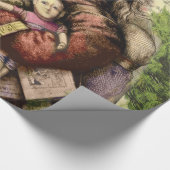 Papier Cadeau Illustration classique de l'arbre du Père Noël joy (Coin)