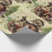 Papier Cadeau Illustration classique de l'arbre du Père Noël joy (Coin)