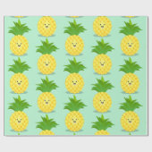 Papier Cadeau Illustration d'ananas mignon (Plat)