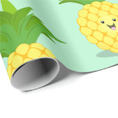 Papier Cadeau Illustration d'ananas mignon (Coin rond)
