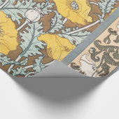 Papier Cadeau illustration d'art pavot fleur jaune (Coin)