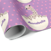 Papier Cadeau Illustration d'autruche pour bébé à couver mignon (Coin rond)