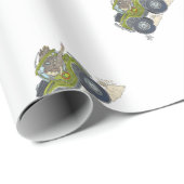 Papier Cadeau Illustration de bande dessinée d'un éléphant (Coin rond)