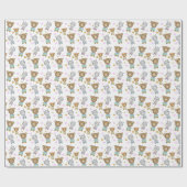 Papier Cadeau Illustration de Bébé Ours et Zèbre (Plat)