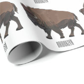 Papier Cadeau Illustration de bison (Coin rond)