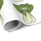 Papier Cadeau Illustration de Bok choy (Coin rond)