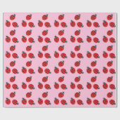 Papier Cadeau Illustration de Bug Rouge Pastel rose (Plat)