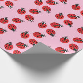 Papier Cadeau Illustration de Bug Rouge Pastel rose (Coin)