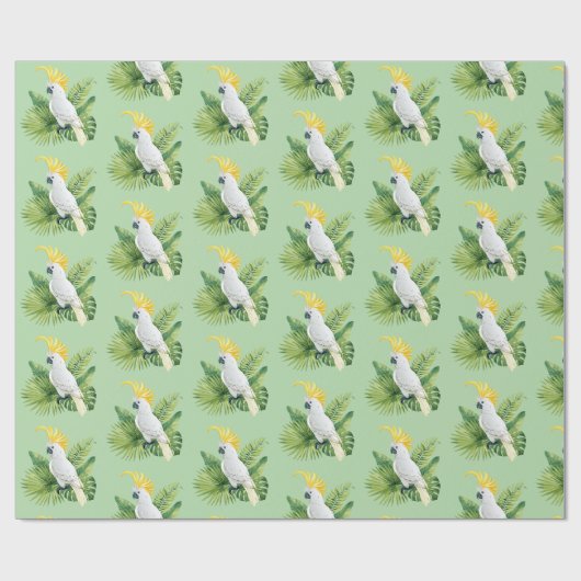 Papier Cadeau Illustration de cacatoès perroquet (Plat)
