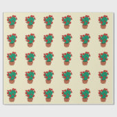 Papier Cadeau Illustration de cactées (Plat)