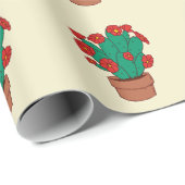Papier Cadeau Illustration de cactées (Coin rond)