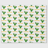 Papier Cadeau Illustration de cactus souriant mignon (Plat)